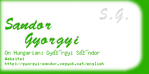 sandor gyorgyi business card